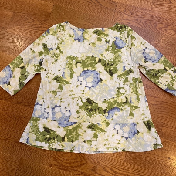 J Jill Pure Jill Elbow Sleeve Peplum Top, Size S - Picture 2 of 10